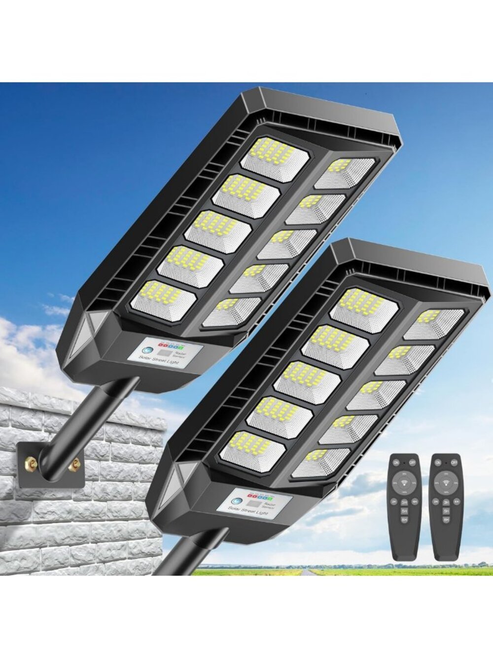 Bright Solar Outdoor Lights - IP66 Waterproof, Energy-Efficient Street Lighting